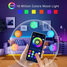 Led Lights Strip Color Changing RGB Led Strip with Remote and APP Control Tape Lights for Room Bedroom Decoration TV Backlight
