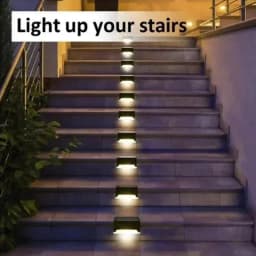 1~12PCS Solar Deck Light Outdoor IP65 Waterproof Solar Power Garden Lamps for Railing Stairs Step Fence Yard Patio Pathway