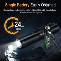 BORUiT RJ13 Small EDC Flashlight 500LM Powerful Pocket Torch Type C USB Charging IP66 Waterproof Outdoor Camping Lighting Lamp