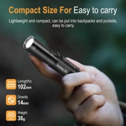 BORUiT RJ13 Small EDC Flashlight 500LM Powerful Pocket Torch Type C USB Charging IP66 Waterproof Outdoor Camping Lighting Lamp