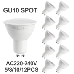 5/8/10/12pcs Dimmable GU10 Led Spotlight 220V Warm Light 3000K 4000K 6000K Dimming Bulb Replace 50W Halogen Lamp Home Direction