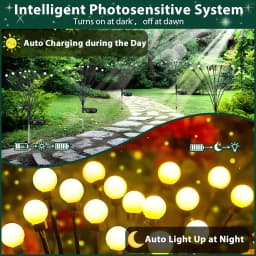 8pcs Outdoor Lights Solar Lawn Lamp Garden Lamp LED Wind-driven Firefly Ground Plug Lamp for Garden Lawn Landscape Holiday Light