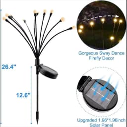 8pcs Outdoor Lights Solar Lawn Lamp Garden Lamp LED Wind-driven Firefly Ground Plug Lamp for Garden Lawn Landscape Holiday Light