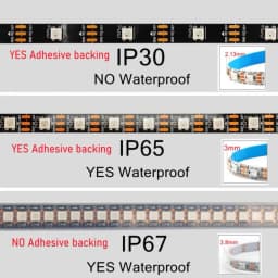 DC5V WS2812B Individually Addressable 5050 RGB Led Strip WS2812 Smart Pixels Led Light Black White PCB Waterproof IP67/65/30