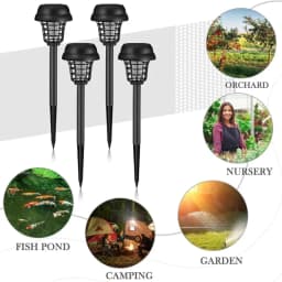 Solar Mosquito Killer Purple and White Light Outdoor Waterproof Led Light Bug Zapper Mosquito Trap Lamps For Garden Lawn Camping