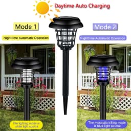 Solar Mosquito Killer Purple and White Light Outdoor Waterproof Led Light Bug Zapper Mosquito Trap Lamps For Garden Lawn Camping
