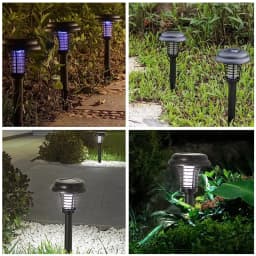 Solar Mosquito Killer Purple and White Light Outdoor Waterproof Led Light Bug Zapper Mosquito Trap Lamps For Garden Lawn Camping