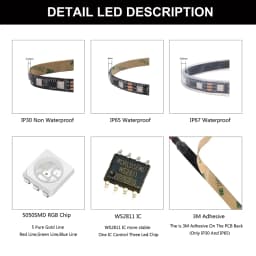 WS2812B WS2815 WS2813 Individually Addressable RGBIC LED Strip WS2811 WS2812 30/60/144Pixels/Leds/m Smart Tape Light DC5V/12V