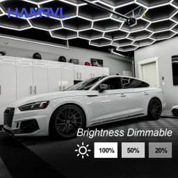 Dimmable Hexagon Garage Lights 3 Color Change 6000K4000K3000K Gym Honeycomb LED Tube Car Detail Workshop Barber Ceiling Lighting