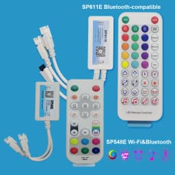 SP548E SP611E APP LED Controller Wifi Bluetooth Music 5V-24V WS2811 WS2812B RGBIC LED Strip Light Works with Alexa Google Home