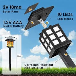 1/2/4pcs 10LEDS Solar Flame Torch Light Flickering Light Waterproof Garden Decoration Outdoor Lawn Path Yard Patio Floor Lamp