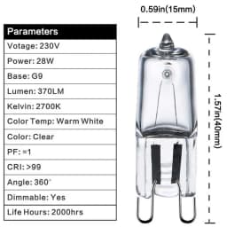 100PCS G9 230V 18W 20W 25W 33W 40W LED Lamp Bulbs Inserted Beads Crystal Lamp Halogen Bulb Eco Halogen Light Bulbs Capsule