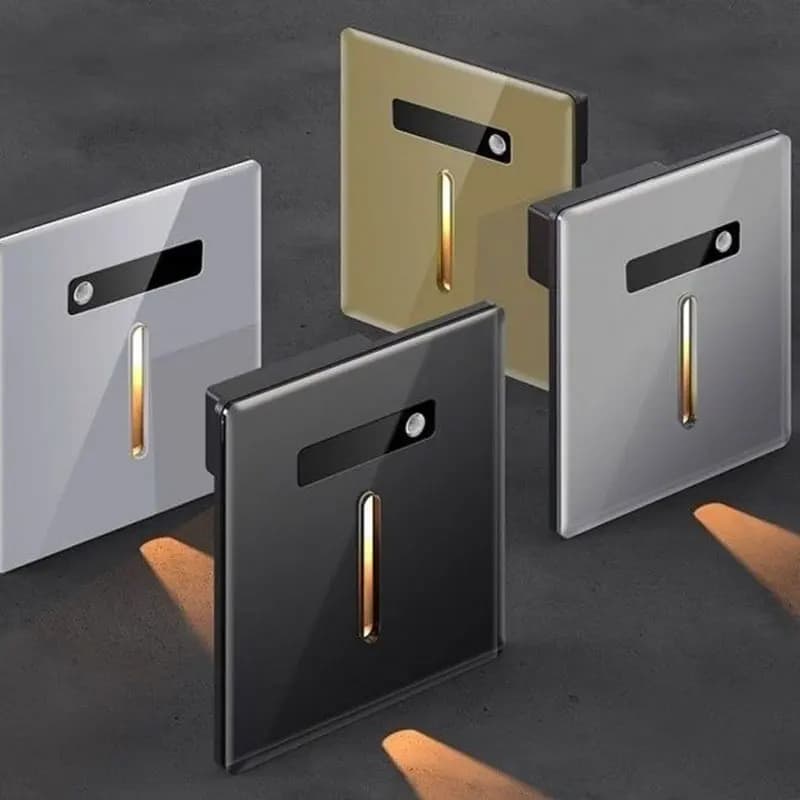 Smart Bedside Human Body Induction Footlight Tempered Glass Night Light 86 Embedded Stair Corridor Step Skirting Aisle LED Light