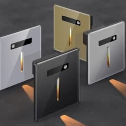 Smart Bedside Human Body Induction Footlight Tempered Glass Night Light 86 Embedded Stair Corridor Step Skirting Aisle LED Light