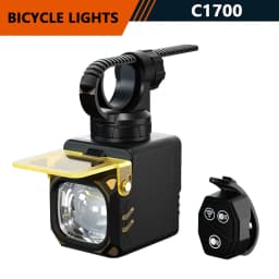 C1700 1700 Lumens Bicycle Light - W/Wireless Remote Control, 4000mAh PX6& Rechargeable Power Bank for Road/MTB