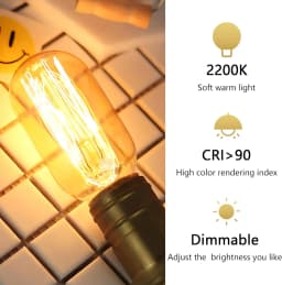 Edison Bulb E27 Warm Light 40W 220V Home For Decor Lighting, Retro Light Bulb Tungsten Silk Light Bar Window Decoration