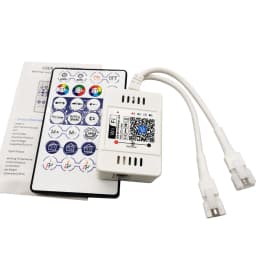 DC12-24V 28Key Dual Output Music LED Controller Wifi Pixels For 3Pin Individually Addressable 5050 RGB Strip Light Ring Panel