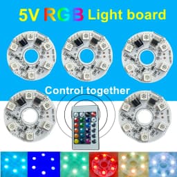 1Set RGB LED Lights Plate 5V Linkage Control Colorful Source Wireless Remote Car LED Interior Ambient Light RGB Beads COB Chip
