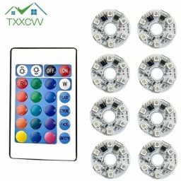 1Set RGB LED Lights Plate 5V Linkage Control Colorful Source Wireless Remote Car LED Interior Ambient Light RGB Beads COB Chip