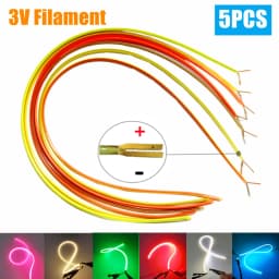 New 5PCS LED Same End Filament Flexible Ultra Slim 3V Spiral Bulb Retro Edison Bulb Lamp Parts Diode Lighting Strip Decoration