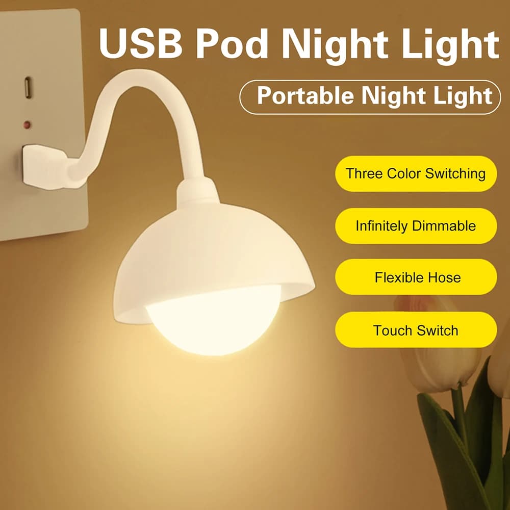 DC 5V USB Plug-in Smart Bedroom Night Light Lamp Remote Touch Switch LED Bedside Lamp Remote Control