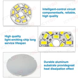 10PCS 9W 7W 5W 3W 2W SMD 5730 LED PCB Light Source Aluminum Light Board 20mm 23mm 50mm Mini LED Bulb Replacement Light Board