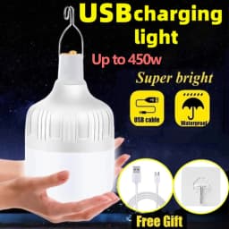 USB Rechargeable LED Emergency Light Portable Lantern for Power Outage Outdoor Light Bulb Hiking BBQ Camping Light Flashlight 