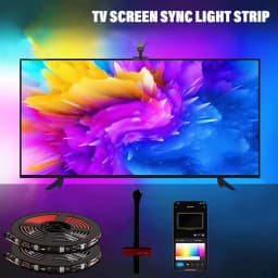 LED TV Backlight RGBIC LED Strip Light AR Color Gamut Sensor APP Music Synchronization Game Bedroom TV Background Ambient Light