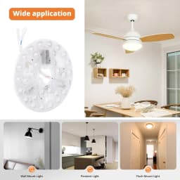 5.3 Inch LED Light Retrofit Kit Ceiling Fan LED Light 95 To 265V 3000K 4200K 6500K 3 Color Dimmable Memory Function for Home