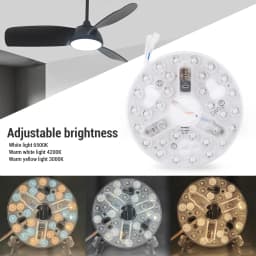 5.3 Inch LED Light Retrofit Kit Ceiling Fan LED Light 95 To 265V 3000K 4200K 6500K 3 Color Dimmable Memory Function for Home