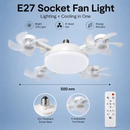 Drone Design E27 Socket Intelligent Ceiling Fan Light Remote Control Adjustment Wind Speed Timer 3 Color Modes Bedroom Decorat