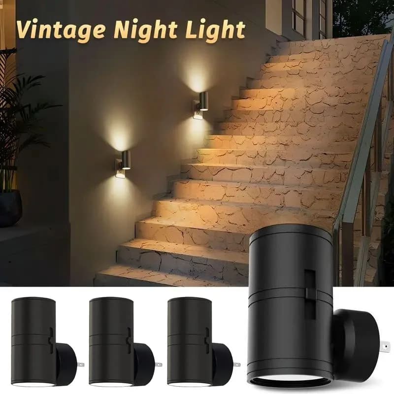 1/2/4PCS Night Light Plug Star Dream Retro Night Light Adjustable Brightness with Light Sensor Suitable for Stairs and Corridors