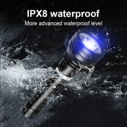 XHP390 Diving Flashlight 26650 Rechargeable Fixed Focus Super Bright Underwater Lantern Diving 150m Professional Diving Torch