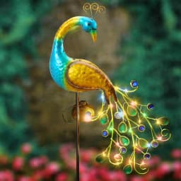 1PC Peacock Solar Garden Lights Outdoor, Animal-Shaped Decorative Lamp with Auto Sensor, Solar-Powered Art for Yard/Lawn