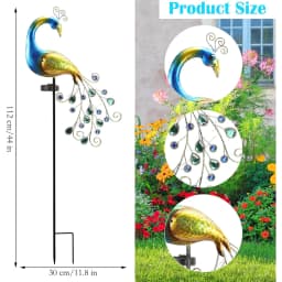 1PC Peacock Solar Garden Lights Outdoor, Animal-Shaped Decorative Lamp with Auto Sensor, Solar-Powered Art for Yard/Lawn