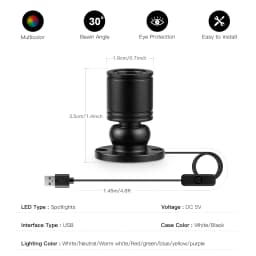 Mini USB 1W LED Spot Lights Rotatable Ceiling Lamp Jewelry Showcase Counter Closet Cabinet Shelf Bedroom Decor Lighting