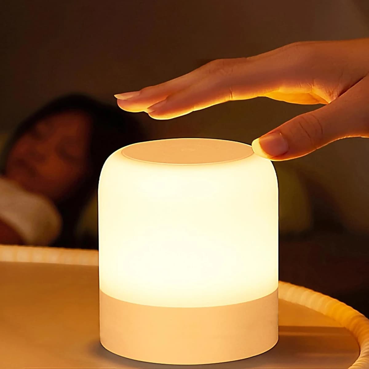 1pcPortable Baby Night Light,3 Colours Egg Light for Nursery,Rechargeable Night Light for Kids,Small Cordless Table&Bedside Lamp