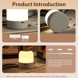 1pcPortable Baby Night Light,3 Colours Egg Light for Nursery,Rechargeable Night Light for Kids,Small Cordless Table&Bedside Lamp