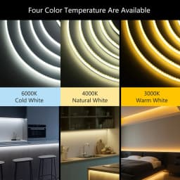 12V 24V Black PCB COB LED Strip Light 3000K 4000K 6000K 320LED/m High Density Lighting for Kitchen Cabinets Flex Tape RA90 IP30