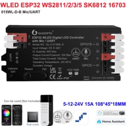 GL-C-619WL 6D GLEDOPTO ESP32 WLED Digital LED Controller Microphone function Type-C WS2811 SK6812 WS2815 611 PWM5IN1 Strip Light