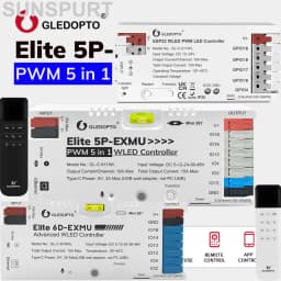 GL-C-619WL 6D GLEDOPTO ESP32 WLED Digital LED Controller Microphone function Type-C WS2811 SK6812 WS2815 611 PWM5IN1 Strip Light