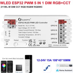 GL-C-619WL 6D GLEDOPTO ESP32 WLED Digital LED Controller Microphone function Type-C WS2811 SK6812 WS2815 611 PWM5IN1 Strip Light