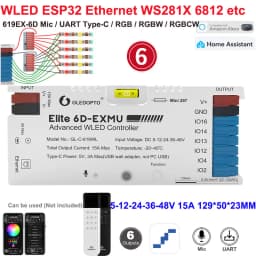 GL-C-619WL 6D GLEDOPTO ESP32 WLED Digital LED Controller Microphone function Type-C WS2811 SK6812 WS2815 611 PWM5IN1 Strip Light