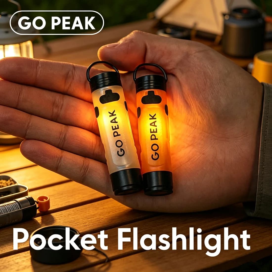 GOPEAK Pocket Mini Flashlight Camping Portable LED Key Clip Cap Ambient Light Outdoor Emergency Relief Small Endurance Long 5050