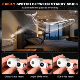 Mini LED Nightlight Wall Lamp with Brightness Sliding Projection Films Galaxy Projector Night Light,USB Portable Starry Sky