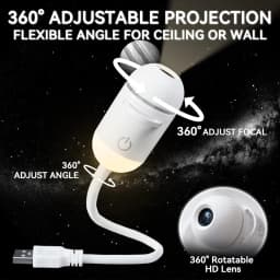Mini LED Nightlight Wall Lamp with Brightness Sliding Projection Films Galaxy Projector Night Light,USB Portable Starry Sky