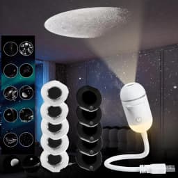 Mini LED Nightlight Wall Lamp with Brightness Sliding Projection Films Galaxy Projector Night Light,USB Portable Starry Sky