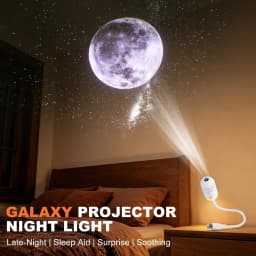 Mini LED Nightlight Wall Lamp with Brightness Sliding Projection Films Galaxy Projector Night Light,USB Portable Starry Sky