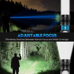 Super Bright LED Rechargeable Flashlight with Adjustable Focal Length Type-C Fast Charging for Camping Traveling Emergency Use