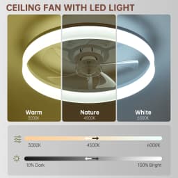Modern Ceiling Fan (With Lighting) Silent LED Dimmable Ceiling Fan (With Remote Control) for Bedroom Study Dining Room